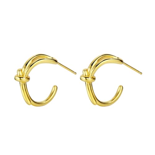 Damen Ohrringe, Silber 925 Ohrring Personalisierte Linie Knoten Goldohrringe Damen Gold Geburtstag Valentinstag Geschenck von Elepadaki