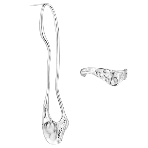 Damen Ohrringe, Silber 925 Ohrring Punk Unregelmäßige Durchbrochene Persönlichkeit Ohrringe Frauen Gold Geburtstag Valentinstag Geschenck von Elepadaki