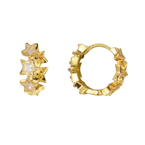 Damen Ohrringe, Silber 925 Ohrring Stern Patchwork Mit Zarter Persönlichkeit Ohrringe Gold Hänger Silber Geburtstag Valentinstag Geschenck von Elepadaki