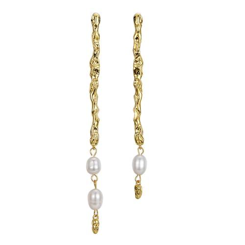 Damen Ohrringe, Silber 925 Ohrring Zarter Personalisierter Perlenbehang Mit Unregelmäßiger Textur Silber Ohrstecker Damen 925 Gold Geburtstag Valentinstag Geschenck von Elepadaki