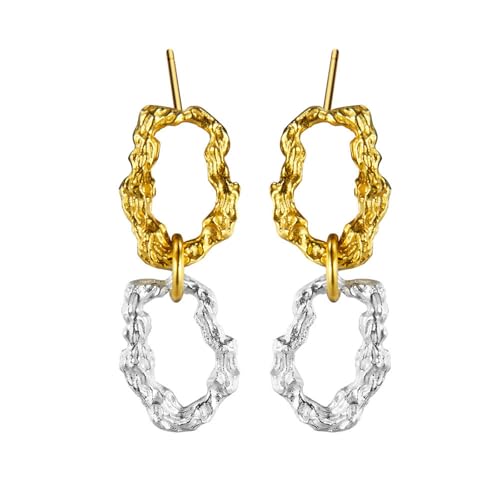 Damen Ohrringe, Silber 925 Ohrring Zarter Personalisierter Ring-Anhänger Ohrringe Damen Stecker Silber Gold Geburtstag Valentinstag Geschenck von Elepadaki