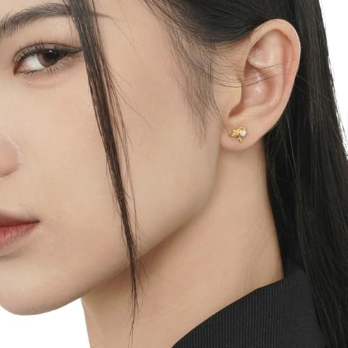 Damen Ohrringe, Silber 925 Ohrring Zartes Unregelmäßiges Zeichen Ohrstecker Damen Gold Geburtstag Valentinstag Geschenck von Elepadaki
