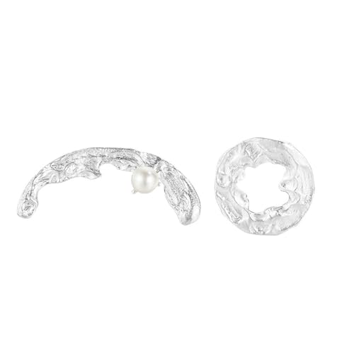 Damen Ohrringe, Silber 925 Ohrringe Ausgeschnittene Sonne Und Perlenmond Mit Zartem Charakter Ohrring Gold Silber Für Damen Geburtstag Valentinstag Geschenck von Elepadaki