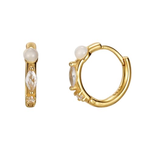 Damen Ohrringe, Silber 925 Ohrringe Elegante Perlen Ohrstecker Set Silber Gold Für Damen Geburtstag Valentinstag Geschenck von Elepadaki