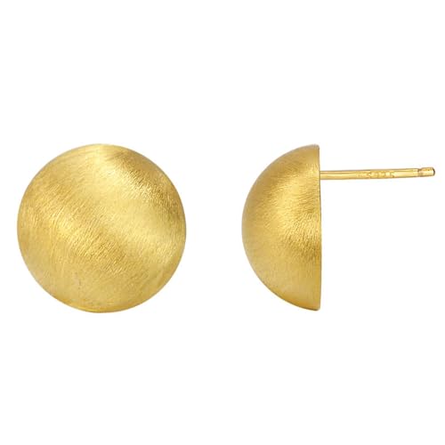 Damen Ohrringe, Silber 925 Ohrringe Frosted Round Minimalistisch Personalisiert Ohrstecker Silber 925 Set Gold Für Damen Geburtstag Valentinstag Geschenck von Elepadaki