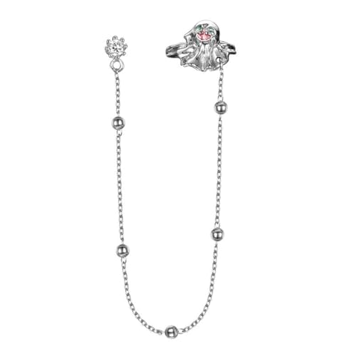 Damen Ohrringe, Silber 925 Ohrringe Niedliche Geister Ohrclips Kette Quaste Persönlichkeit Ohrstecker Silber 925 Set Silber Für Damen Geburtstag Valentinstag Geschenck von Elepadaki