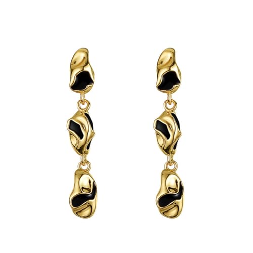 Damen Ohrringe, Silber 925 Ohrringe Unregelmäßige Falten Durchbrochene Anhänger Persönlichkeit Ohrstecker Set Silber 925 Gold Für Damen Geburtstag Valentinstag Geschenck von Elepadaki