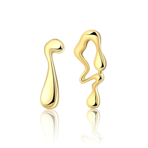 Damen Ohrringe, Silber 925 Ohrringe Unregelmäßige Wassertropfen Personalisiert Ohringe Gold Silber Für Damen Geburtstag Valentinstag Geschenck von Elepadaki