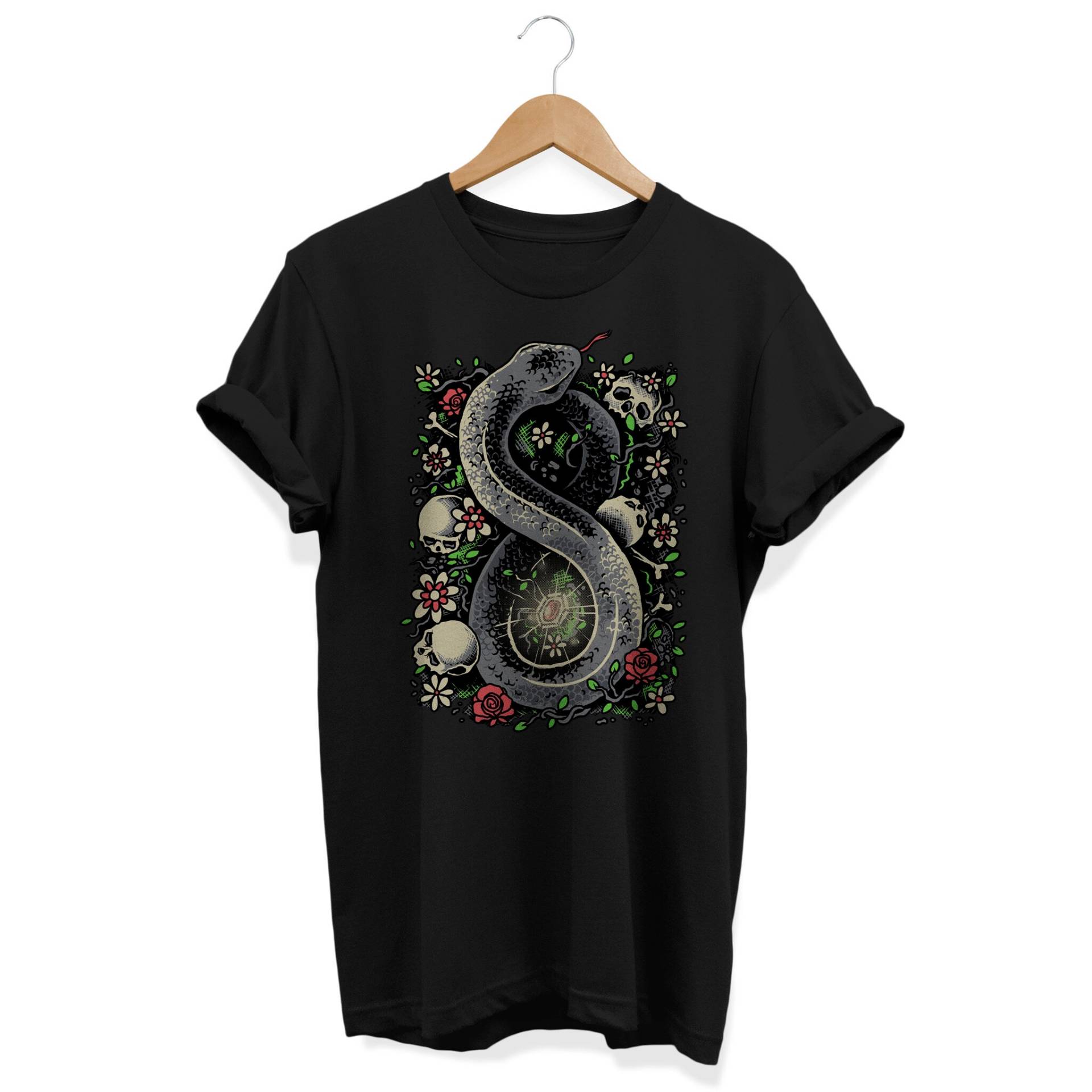 Schlangen Edelstein Tshirt, Totenköpfe Gothic Shirt, Alternative Kleidung, Pastel Goth Edgy Fashion, Blumen, E-Boy E-Girl Geschenk von ElephanTees