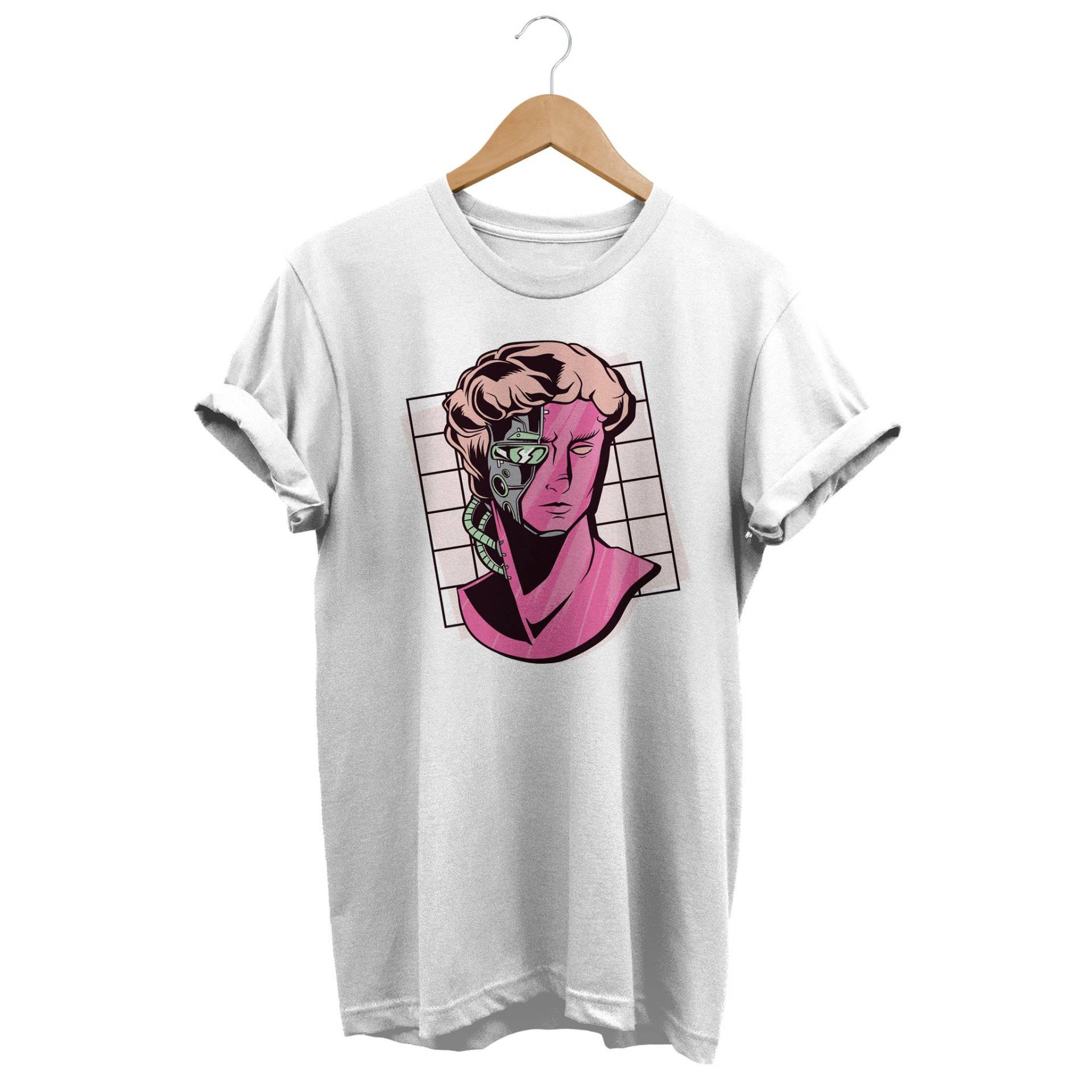 Vaporwave Cyborg Tshirt, David Statue Shirt, Pastell Ästhetik, Retrowave Kleidung, Japan Street Wear, Grunge Eboy, E-Girl von ElephanTees