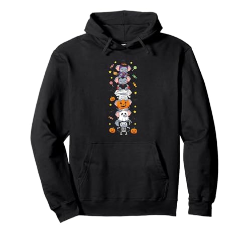 Elefant Hexe Vampir Geist Halloween Kinder Herren Damen Pullover Hoodie von Elephant Lovers Halloween Skeleton Mummy Outfits