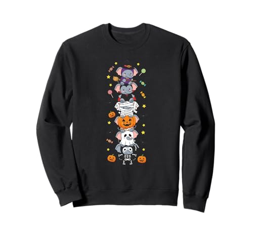 Elefant Hexe Vampir Geist Halloween Kinder Herren Damen Sweatshirt Elefant Hexe Vampir Geist Halloween Kinder Herren Damen Sweatshirt von Elephant Lovers Halloween Skeleton Mummy Outfits
