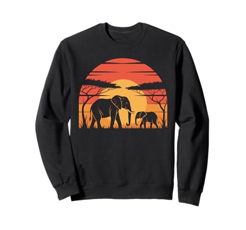 Elefant Retro Stil Elefant Vintage Männer Frauen Kinder Sweatshirt Elefant Retro Stil Elefant Vintage Männer Frauen Kinder Sweatshirt von Elephant Retro Style Design