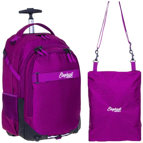 Elephant 2 Teile SET Trolley HERO SIGNATURE Trolleyrucksack + Turnbeutel ATTACH Bag (Wild Berry 12994) von Elephant