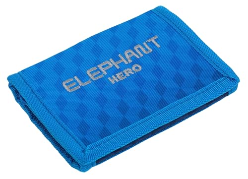 Elephant Geldbörse Kinder Portemonnaie Hero Signature Wallet Schlüsselkette Börse Mädchen Jungen Ausweishülle Geldbeutel Schülerbörse Purse (Dark Blue Cube 12864) von Elephant