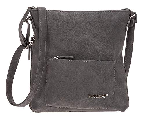 Elephant Handtasche Damen klein City 3182 Kunstleder Umhängetasche klein + Etui (Grau) von Elephant