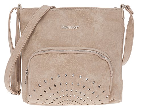 Elephant Handtasche GLAM SHINE Damentasche Tasche Umhängetasche Kunstleder 3272 (Sand (Beige) von Elephant