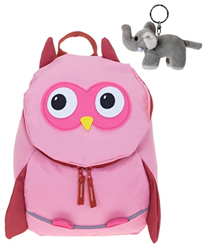 ELEPHANT Kinderrucksack Jungen Mädchen Kinder Kids Kindergartenrucksack Kindertasche ab 3 Jahren Rucksack Classic +e (Eule Rosa Classic 351) von ELEPHANT