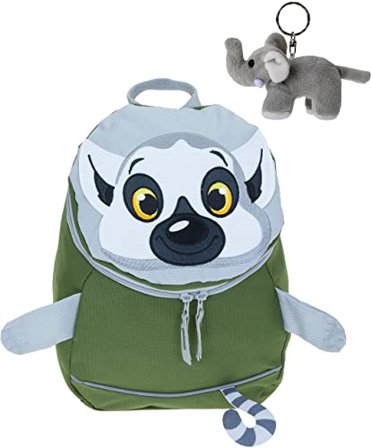 Elephant Kinderrucksack Jungen Mädchen Kinder Kids Kindergartenrucksack Kindertasche ab 3 Jahren Rucksack Classic +e (Lemur Maki Oliv 363) von Elephant