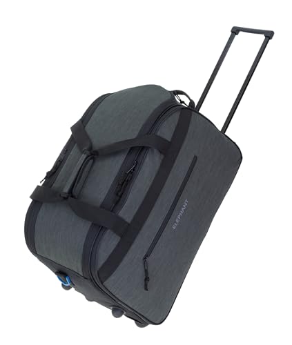 Elephant Reisetrolley Weekender Duffle Travel 55 cm Trolley Reise Damen Herren Handgepäck Reisetasche Rollen (Antharzit-Gun Oliv 13030) von Elephant