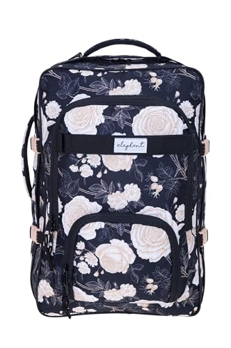 Elephant Rucksack Damen Handgepäck FLY Travel Flower Reise Daypack Kabinenrucksack Kabinengepäck Reiserucksack groß viel Stauraum 42 Liter (Black Flower (schwarz) 13023) von Elephant