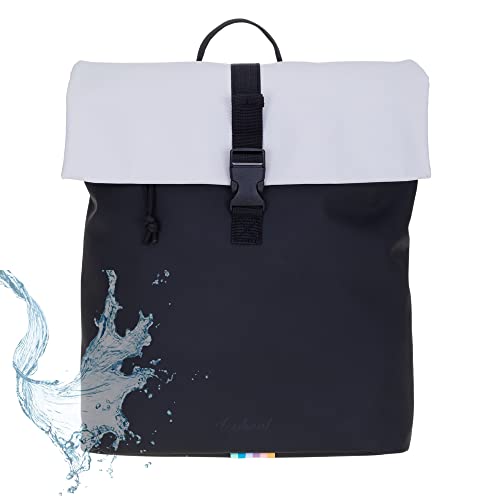 Elephant Rucksack Damen Takskal Fashion small Damenrucksack Mini Tablet PC Tasche Handtasche Plane Geheimfach Frauen Medium 12820 + Schlüsseletui (black/off white (schwarz-grau)) von Elephant