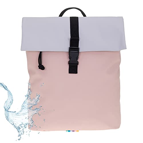 Elephant Rucksack Damen Takskal Fashion small Damenrucksack Mini Tablet PC Tasche Handtasche Plane Geheimfach Frauen Medium 12820 + Schlüsseletui (rose/grey (altrosa - hellgrau)) von Elephant