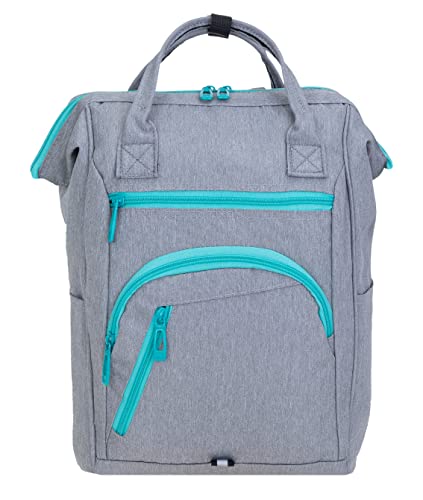 ELEPHANT Rucksack Finn Twice Tasche A4 Daypack Bürorucksack Damen Herren Freizeitrucksack 12830 Auswahl (Medium Grey Zip Turquise) von ELEPHANT