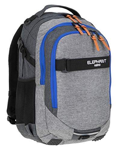 Elephant Schulrucksack HERO SIGNATURE Rucksack Jungen Schultasche (Two Tone Grey-Blue (grau-blau)) von Elephant