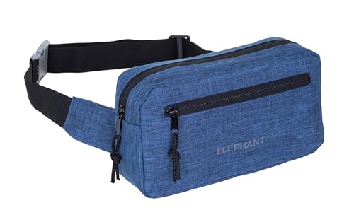 Hüfttasche Bauchtasche Gürteltasche Outdoor Damen Herren Hip Bag Fanny Pack Large Urban Pouch Sport Crossbag Elephant Travel Waist Bag (Blau-Schwarz 13027) von Elephant