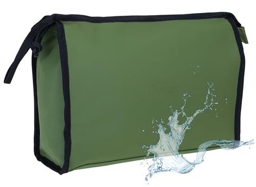 Kulturtasche aus Plane Washbag groß Damen Herren Elephant Hydro Classic wasserabweisend Large Kosmetiktasche Travel Reise Tasche Beautycase Kulturbeutel 4 L 12817 Auswahl + Beutel (Oliv Grün (4)) von Elephant