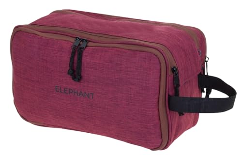 Kulturtasche groß Reise Tasche Damen Herren Kulturbeutel Waschtasche Beautycase Outdoor Camping Toiletry Bag Kosmetiktasche Tasche Sauna Elephant Travel Washbag (Rot Bordeaux-Braun 13028) von Elephant