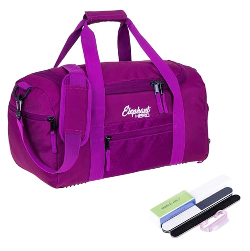 Sporttasche Damen Signature Fitnesstasche Tasche mit Schuhfach 47 cm 12800 + Nagelpflege Set (Wild Berry (Violett Lila)) von Elephant