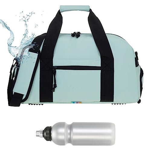 Sporttasche Fitness Tasche Damen Herren Kinder 46 cm 24 L Plane wasserabweisend Schuhfach Nassfach Reisetasche Handgepäck Freizeittasche Hydo Gym Bag 12891 + Trinkflasche (Mint Grün) von ELEPHANT