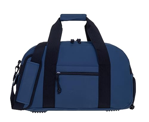 Sporttasche Fitness Tasche Damen Herren Kinder 46 cm 24 L Plane wasserabweisend Schuhfach Nassfach Reisetasche Handgepäck Freizeittasche Hydo Gym Bag 12891 + Trinkflasche (Uni Blau) von ELEPHANT