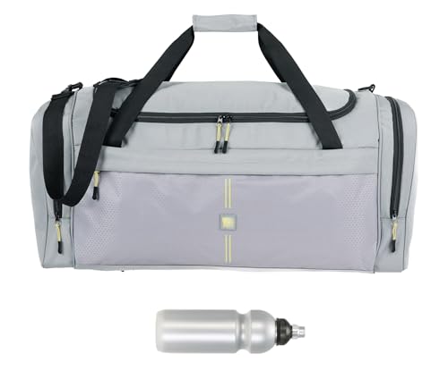 Sporttasche Herren Reisetasche Saunatasche Damen Maxi XL 70 cm 65 L Nassfach Schuhfach Sport Fitness Sauna Gym Bag Tasche sehr groß 1036 + Trinkflasche (Titan Grey (grau-schwarz)) von Elephant