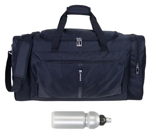 Sporttasche groß Damen Herren Large 52 cm 40 L Nassfach Reisetasche Sport Fitness Sauna Saunatasche Schwimmtasche Tasche groß Force 5176 Large + Trinkflasche (Black (Schwarz)) von Elephant