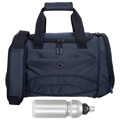 Sporttasche klein Damen Herren Kinder Color Small 42 cm 18 L Reisetasche Sport Reise Arbeit Fitness Schule Gym Bag Tasche 1292 + Trinkflasche (Black (Schwarz)) von Elephant