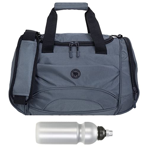 Sporttasche klein Damen Herren Kinder Color Small 42 cm 18 L Reisetasche Sport Reise Arbeit Fitness Schule Gym Bag Tasche 1292 + Trinkflasche (Titan Grey (Grau)) von Elephant
