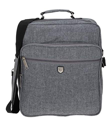 Tasche Herren Schultertasche A4 Flugumhänger Reisetasche Handgepäck Arbeitstasche Spear Milano hoch 1727 quer 1728 +e (HOCH 1727 Hellgrau) von Elephant