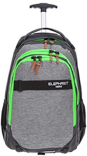 Trolley Jungen Mädchen Elephant Hero Signature Schultrolly Schulrucksack mit Rollen Schultrolley 12724 (Two Tone Green (grau/grün)) von Elephant