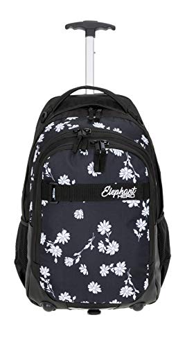 Elephant Trolley Mädchen Schultrolley Hero Signature Schulranzen Schultasche Trolly Rucksack 12800 Auswahl (Black Flower (Schwarz/Blume)) von Elephant