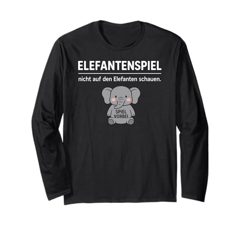 Lustiger Elefant Don't Look Game Over Tierliebhaber Jungen Mädchen Langarmshirt von ElephantAxis1