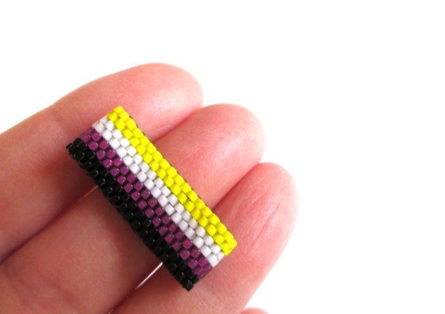 Nonbinary Pride Perlenring - Schmuck Enby Flagge von ElephantBeads