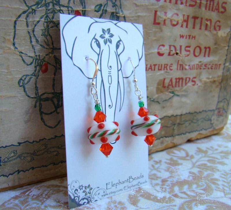 Weihnachtsohrringe Sterling Silber Swarovski Kristall von ElephantBeads