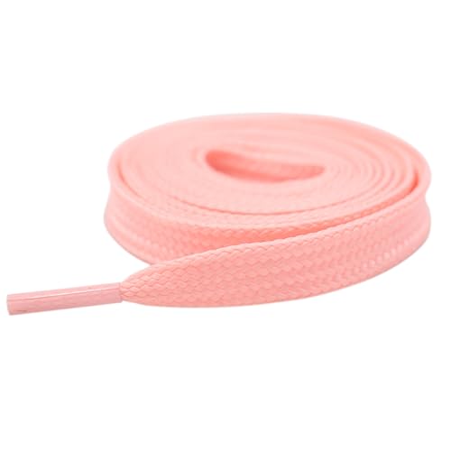 Elerevyo Flache Schnürsenkel für Herren und Damen, einfarbig, 2 Paar für Sneakers, Pfirsichrosa (Peach Pink), 120cm/47.2" von Elerevyo