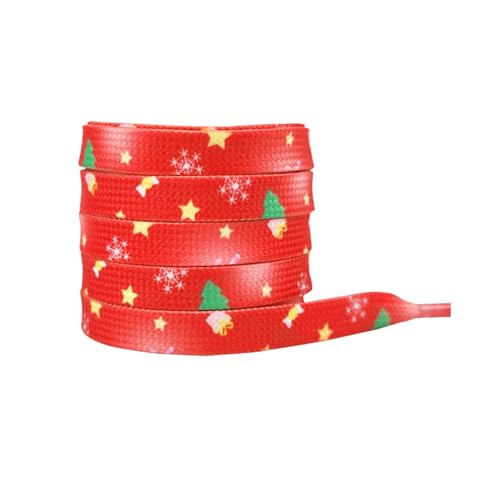 Elerevyo Flache Weihnachtsschnürsenkel für Erwachsene Männer Ihn Frauen Teenager Weihnachtsdekorationen Schuhbänder 1 Paar Weihnachten 10 120cm/47.2" von Elerevyo