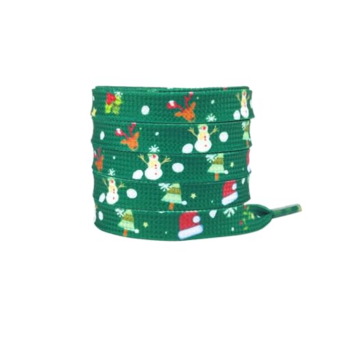 Elerevyo Flache Weihnachtsschnürsenkel für Erwachsene Männer Ihn Frauen Teenager Weihnachtsdekorationen Schuhbänder 1 Paar Weihnachten 12 160cm/63.0" von Elerevyo