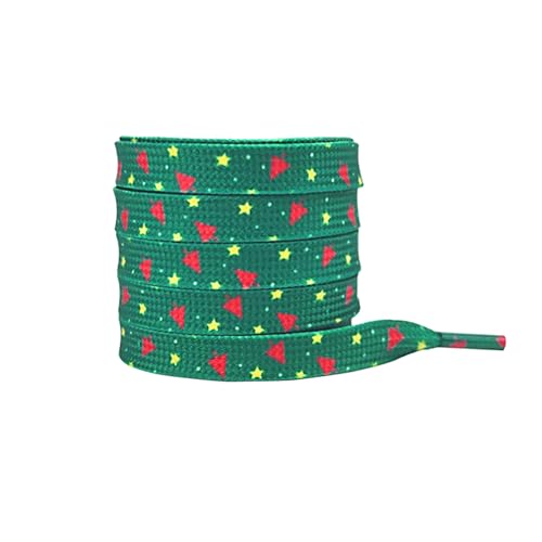 Elerevyo Flache Weihnachtsschnürsenkel für Erwachsene Männer Ihn Frauen Teenager Weihnachtsdekorationen Schuhbänder 1 Paar Weihnachten 13 140cm/55.1" von Elerevyo