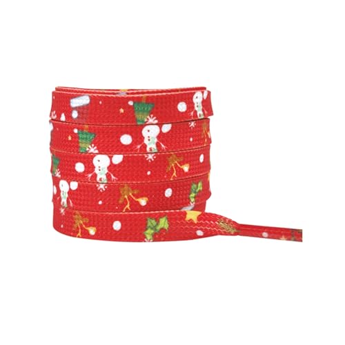Elerevyo Flache Weihnachtsschnürsenkel für Erwachsene Männer Ihn Frauen Teenager Weihnachtsdekorationen Schuhbänder 1 Paar Weihnachten 8 120cm/47.2" von Elerevyo